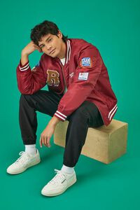 Unisex Reebok Varsity-Striped Bomber Jacket | Forever 21 (US)