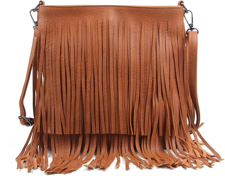 Lanpet Women Fringe Tassel Cross Body Bag Leisure Shoulder Bag | Amazon (US)