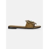 No Boundaries Studded Faux Suede Flower Slide Sandals, Women's | Walmart (US)