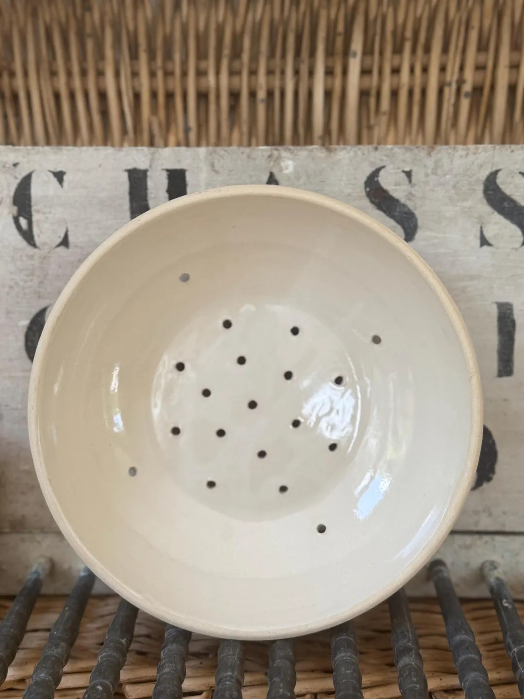 Vintage French Ceramic Berry Strainer – 8.5” Glazed Stoneware Colander – French Farmhouse K... | Etsy (US)