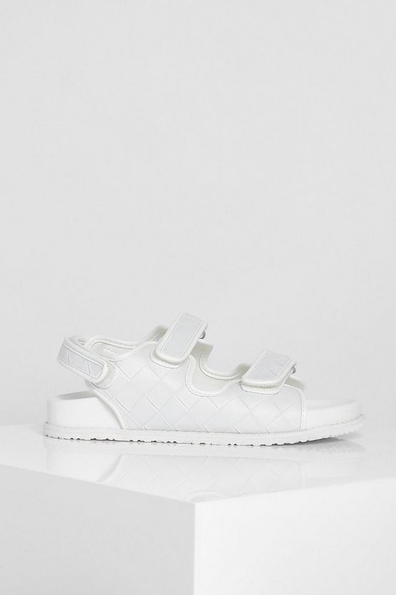 Woven Double Strap Sporty Dad Sandal | Boohoo.com (US & CA)