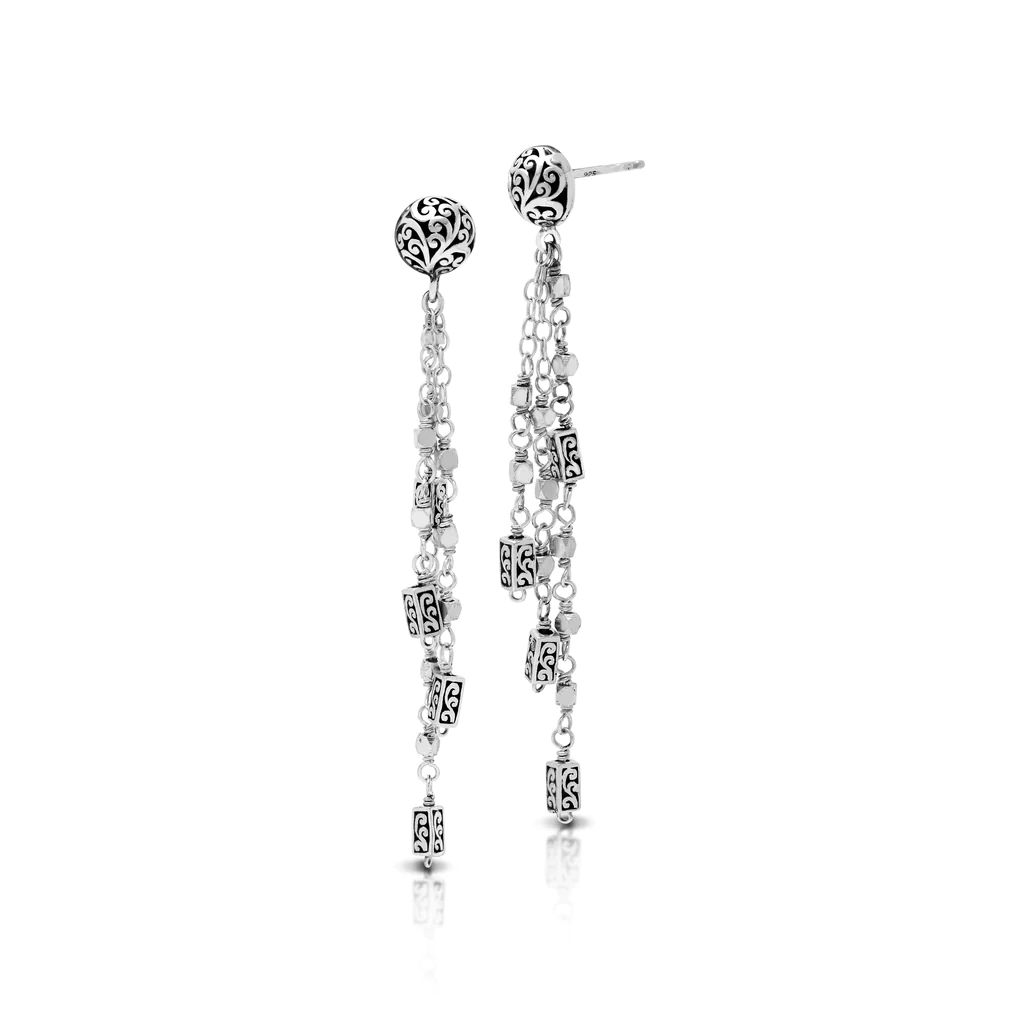 Chandelier Wire Wrapped Petite Bead Dangle Earrings | Lois Hill Designs LLC