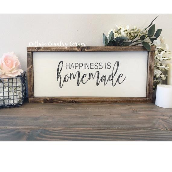 Happiness is homemade sign - Wood Sign - farmhouse decor - farmhouse kitchen - farmhouse kitchen dec | Etsy (US)