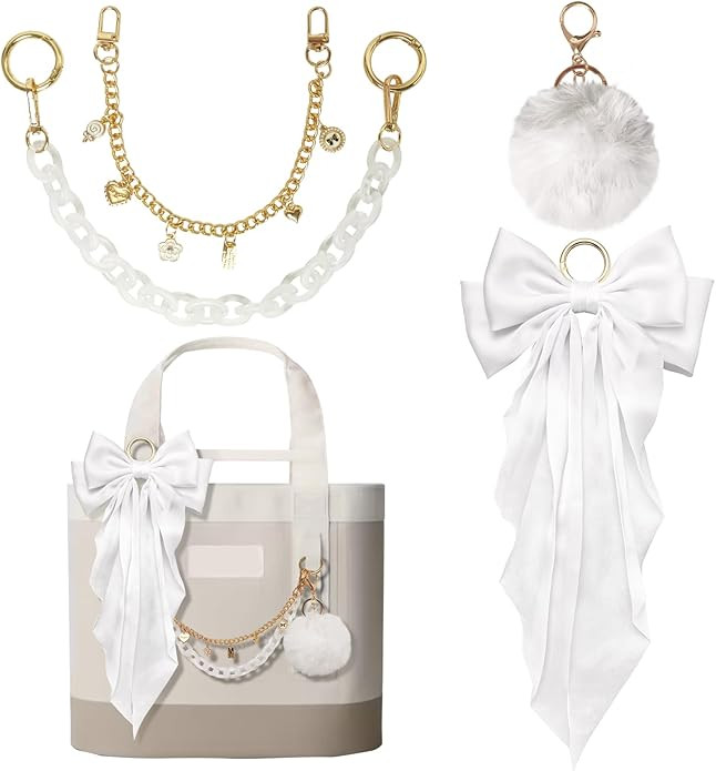 4PCS Tote Bag Decor Kit, Decorative Bow & Pom Pom Accessories, Compatible with YETI Camino 20/35/... | Amazon (US)