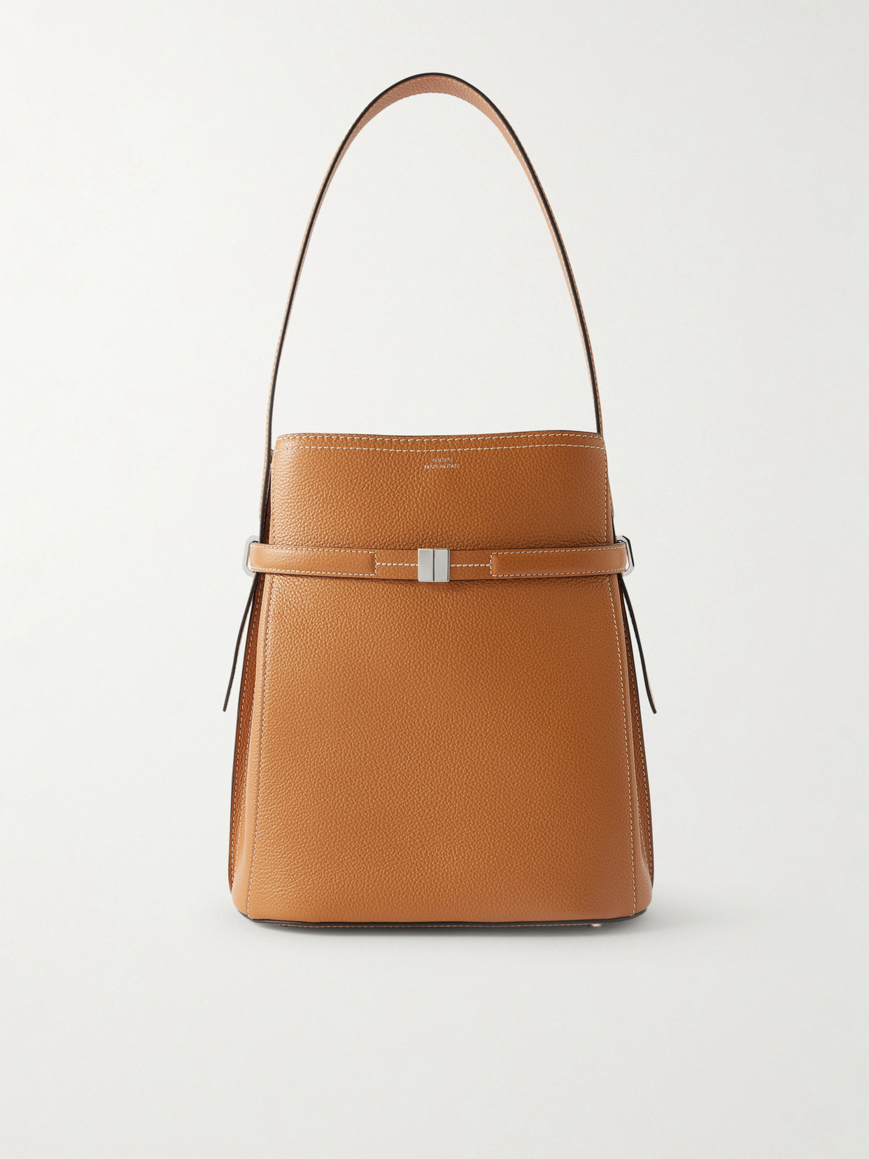 TOTEME - Belted Textured-leather Tote - Brown | NET-A-PORTER (US)