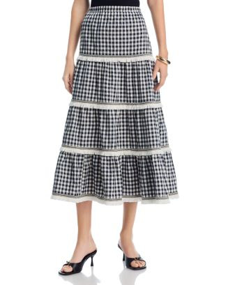 AQUA Gingham Midi Skirt - Exclusive | Bloomingdale's Women | Bloomingdale's (US)