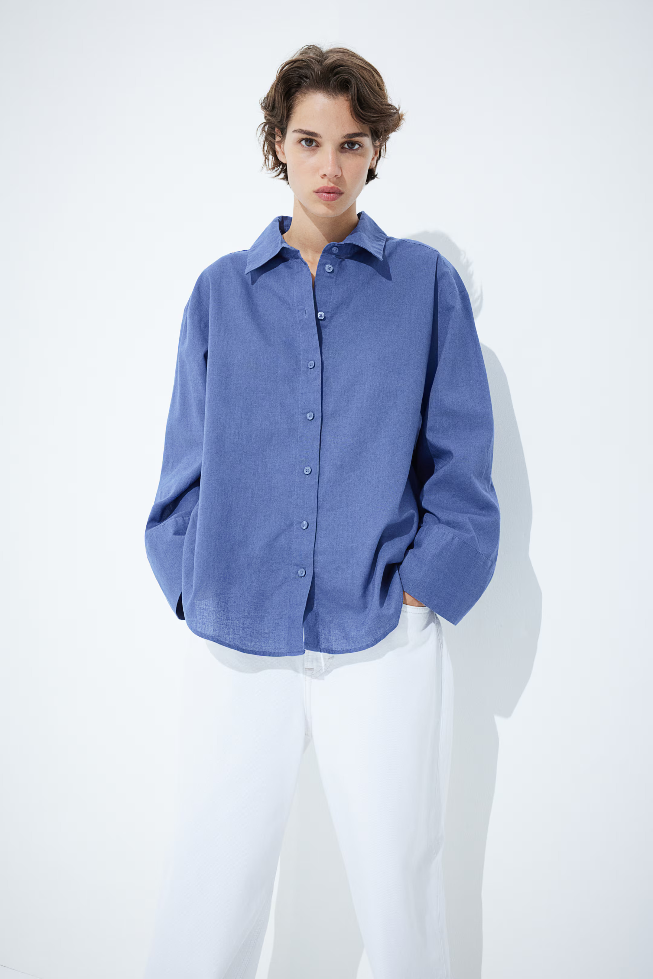 Linen-blend shirt | H&M (UK, MY, IN, SG, PH, TW, HK)
