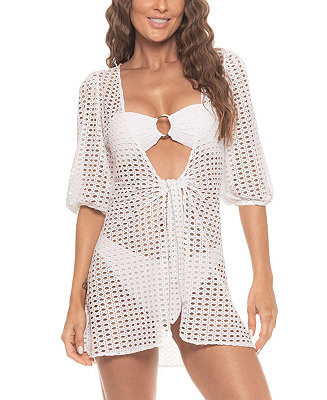 Guria BeachwearWomen's Puff Sleeve Lattice Dress Cover-up | Macy's