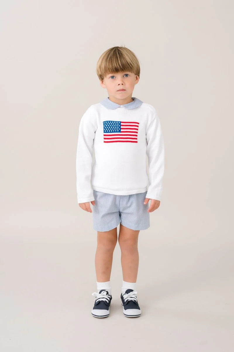 Cozy Up Sweater - Legacy White, American Flag | Lullaby Set