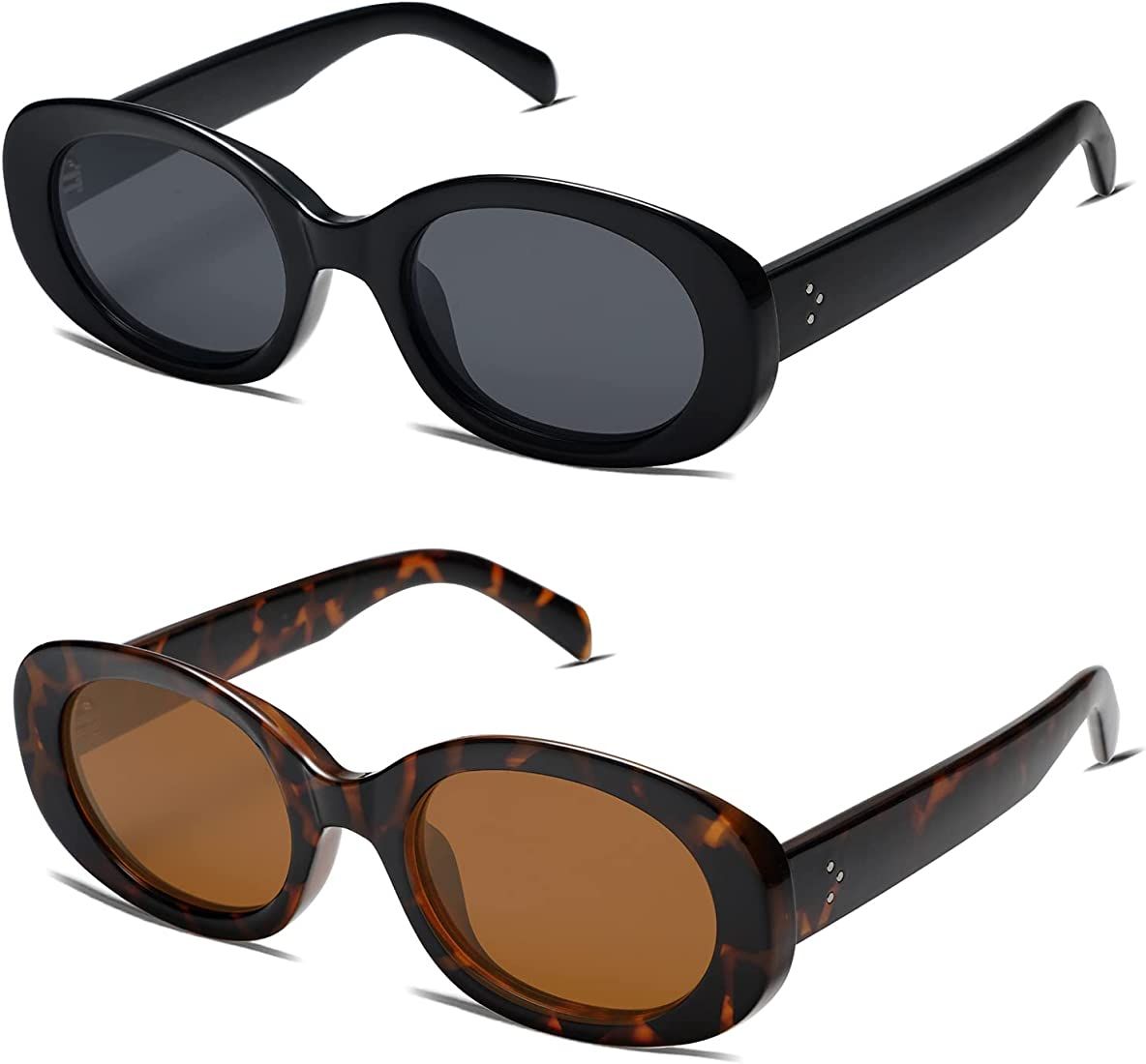 Allarallvr Retro Oval Sunglasses for Women Vintage Inspired Designer Style Shades Sunnies Gafas D... | Amazon (US)