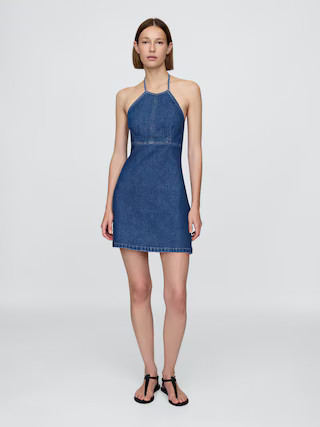 Denim Halter Mini Dress | Gap (US)