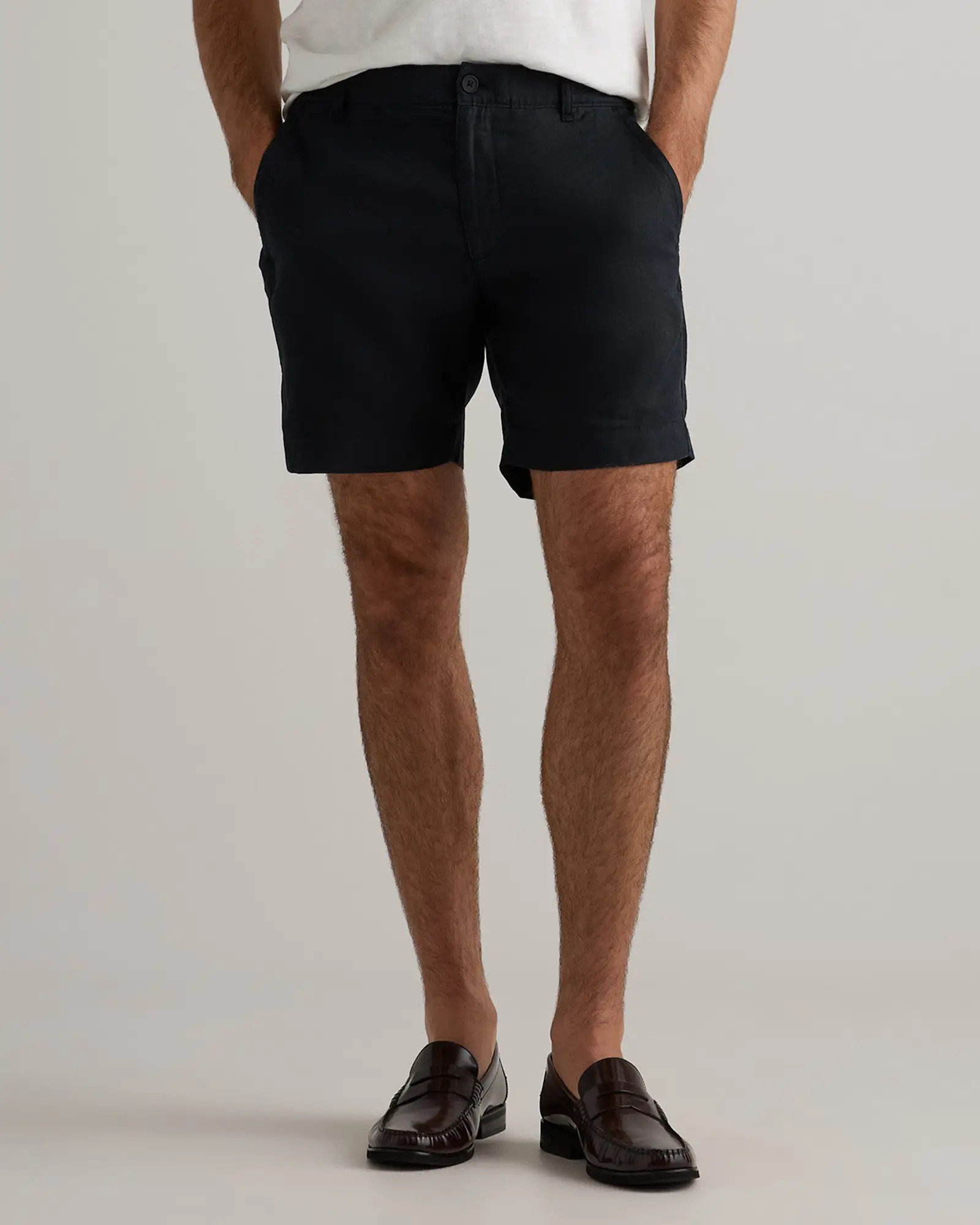 100% European Linen Trouser Shorts in Black | Quince
