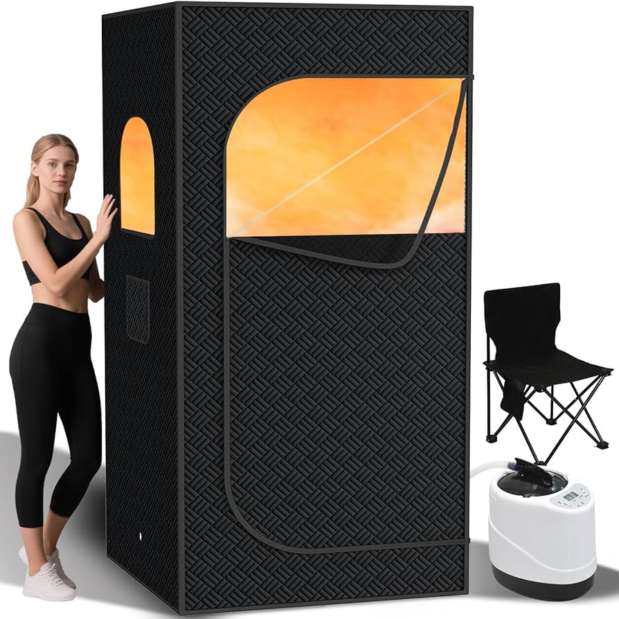 Nirvix Sauna Box, Portable Steam Sauna for Home with 1000W 3L Steamer, 9-Level Temperature Contro... | Amazon (US)