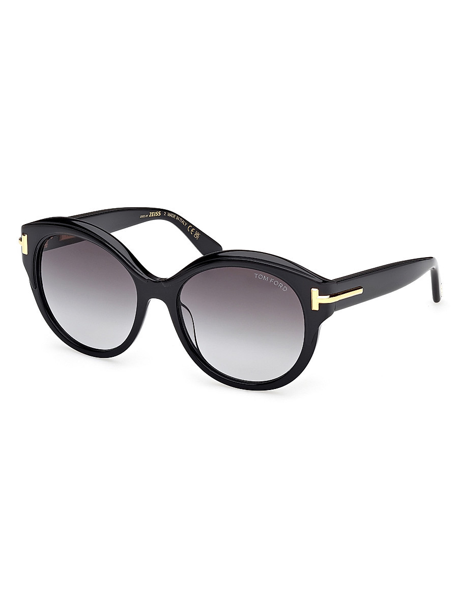 TOM FORD Women's TOM FORD ICON 57MM Round Sunglasses - Black Grey | Saks Fifth Avenue