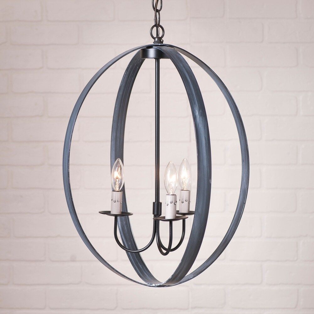 Irvin's Country Tinware 20-Inch Oval Sphere Chandelier in Black - 22 X 17 X 17 inches (Black - 22 X  | Bed Bath & Beyond