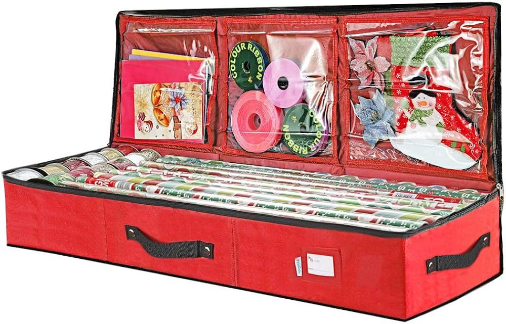 Primode Wrapping Paper Storage Container | Gift Wrap Organizer Under Bed | 41”x14”x6” | Fit... | Amazon (US)
