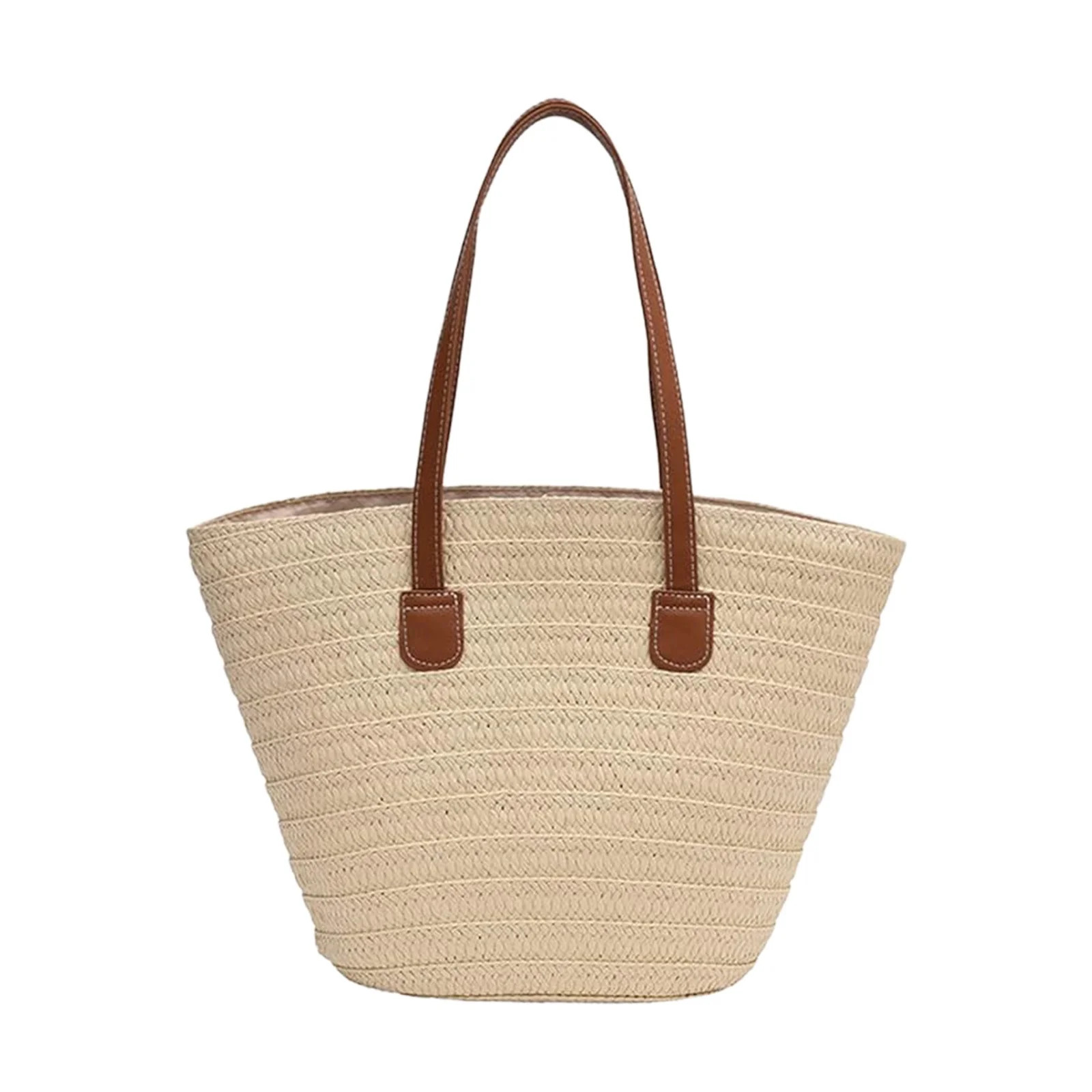 Avdolw Summer Straw Beach Bag - Woven Shoulder Tote Purse for Women in Khaki - Soft Paper Rope Le... | Walmart (US)