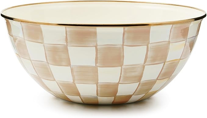 MACKENZIE-CHILDS Enamel Everyday Bowl, Serving Bowl for Entertaining, Large, Brown-and-White Moch... | Amazon (US)