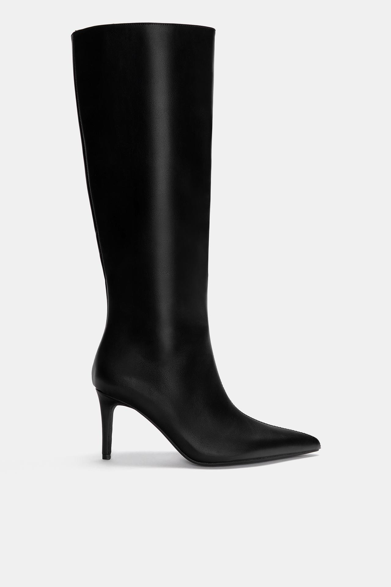 Knee-high boots with stiletto heels | PULL and BEAR UK