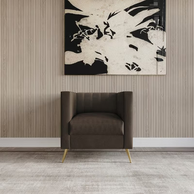 Home Design Weiss Velvet Square Arm Chair, Brown | Target