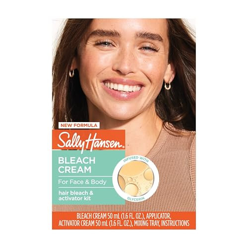 Sally Hansen Bleach Cream for Facial & Body Hair | Vegan Formula with Glycerin | All Skin Types | Amazon (US)