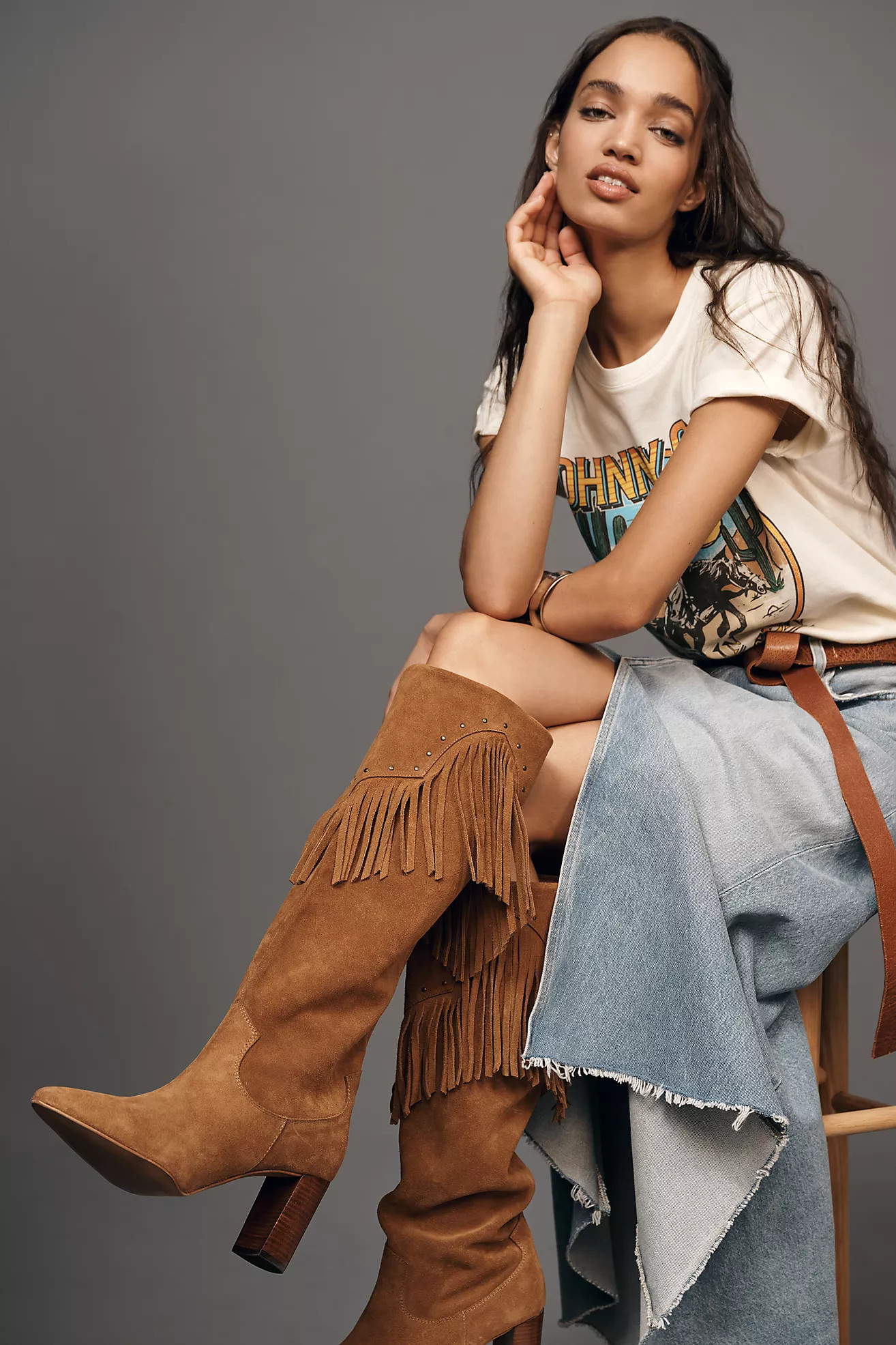 By Anthropologie Fringe Tall Boots | Anthropologie (UK)