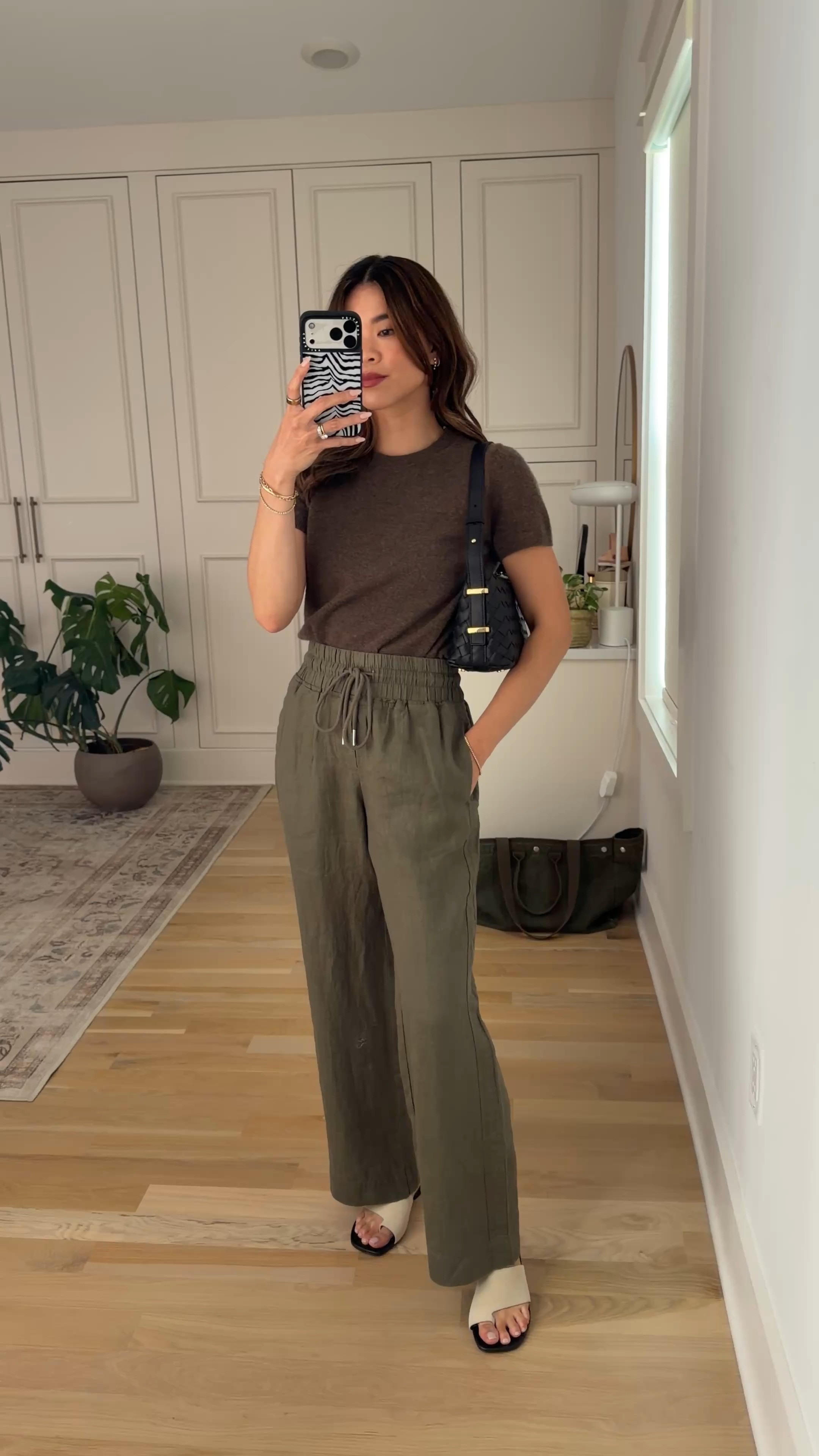 Sizing info:
•Top size XS
•Pants size XS in a 28inch inseam in bay berry olive 

petite fashion, get dressed with me, outfit inspiration, ootd, nashville outfit, Nashville influencer, petite style, vacation style, casual outfits, mom style, petite pants, spring outfits, spring outfit info, spring pants, spring outfit idea, spring top, spring bag, spring sweater, spring shoes, sweater top, linen pants, summer pants, spring trouser, spring linen pants, quince linen pants  

 @Quince 

#LTKPetite #LTKSeasonal #LTKootd