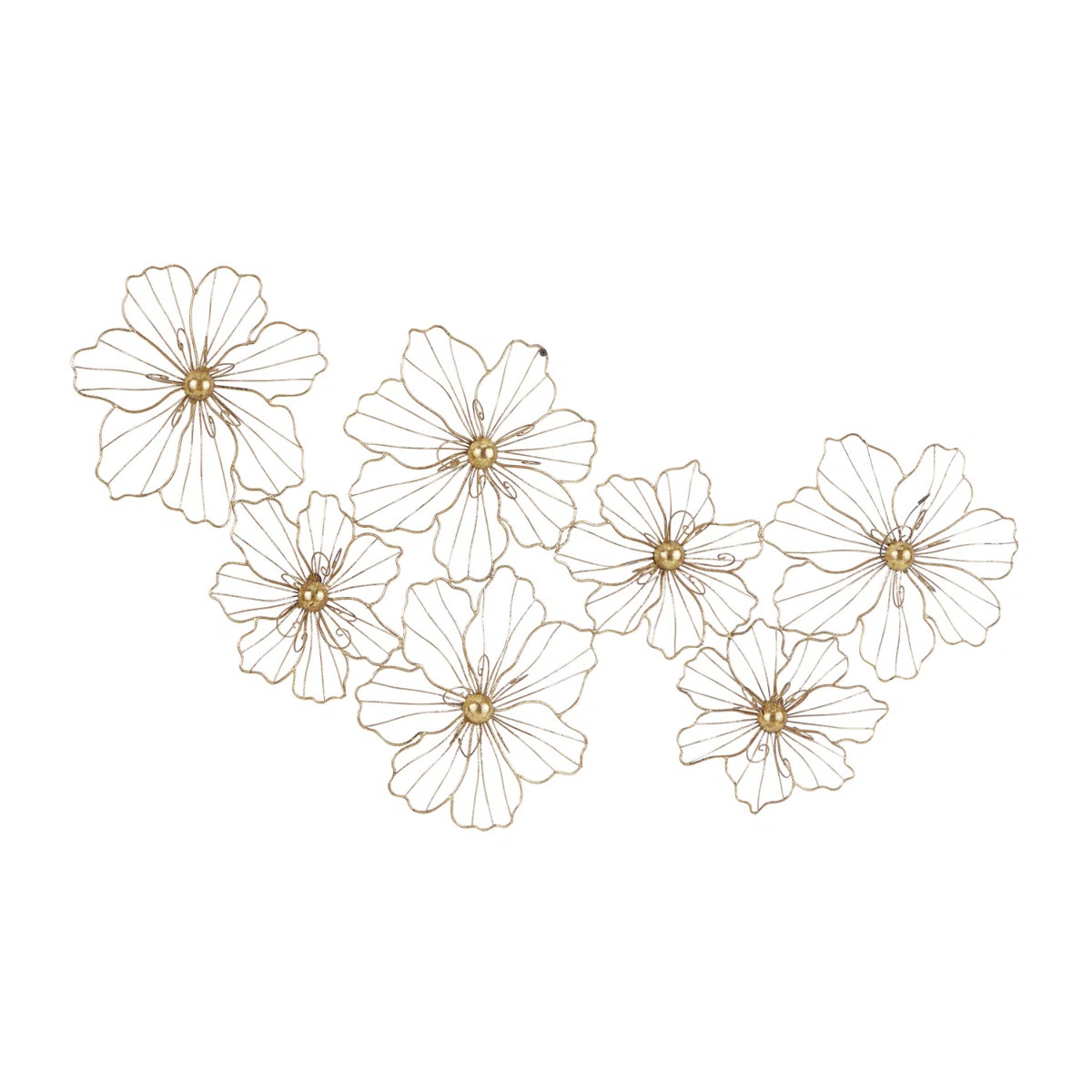 Metal Wire Foiled Floral Home Wall Decor with Scroll Accents | Wayfair North America