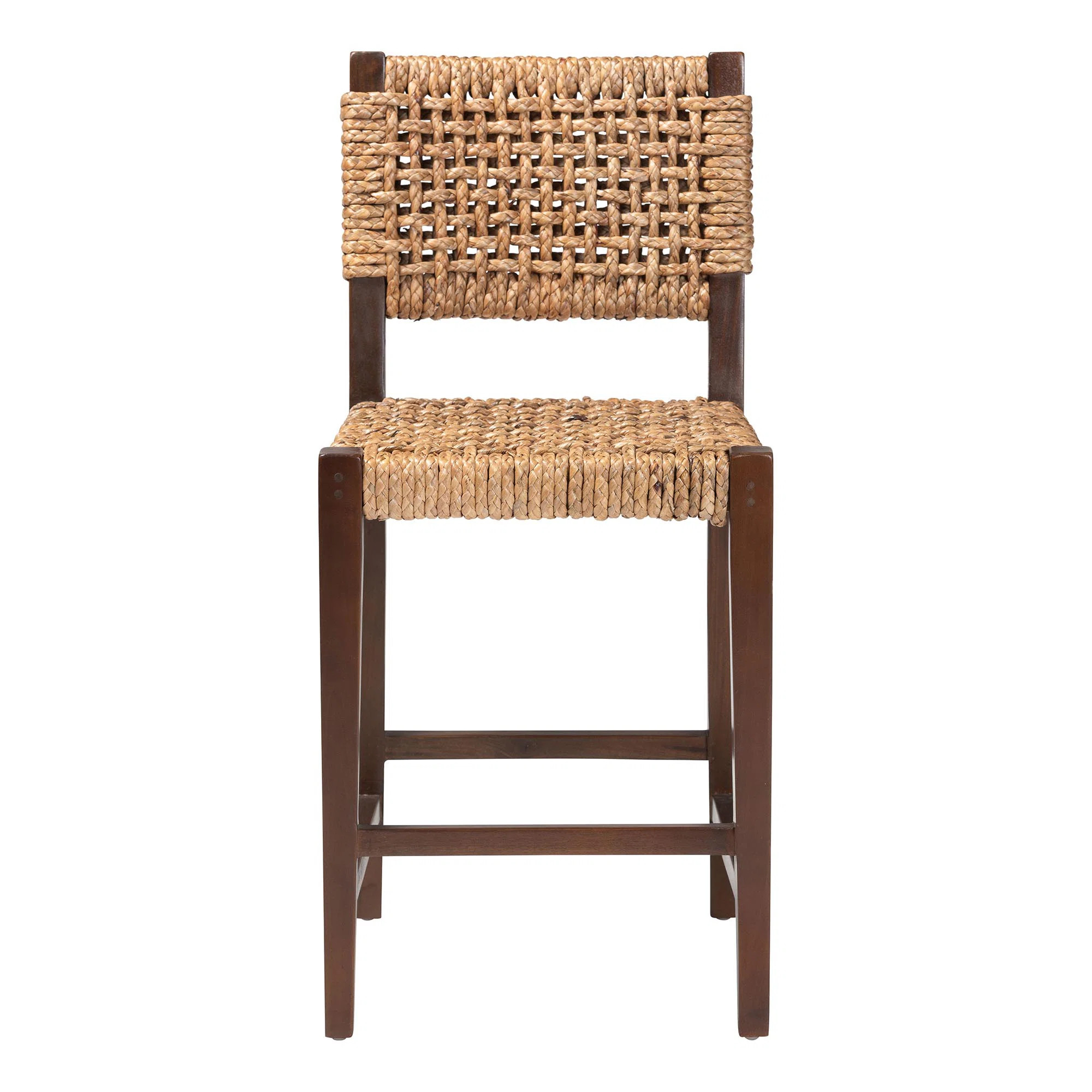 Bali & Pari Alise Handwoven Seagrass Counter Stool With Mahogany Wood Frame - Counter-Height Chai... | Wayfair North America