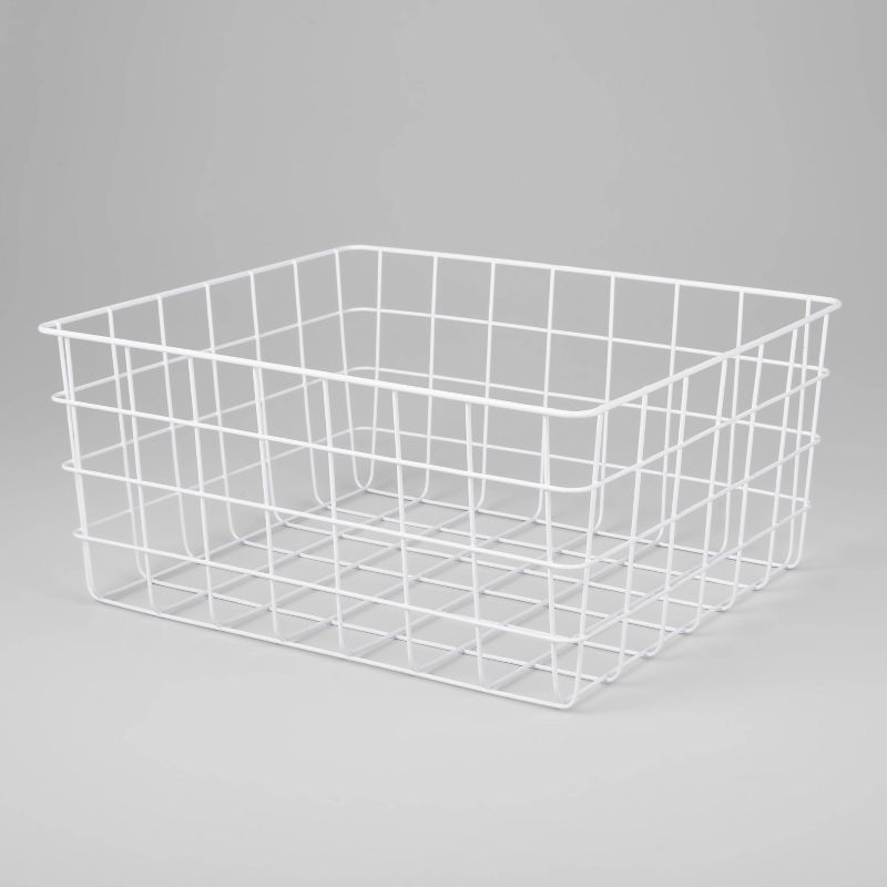 13&#34; Rectangular Wire Decorative Basket White - Brightroom&#8482; | Target