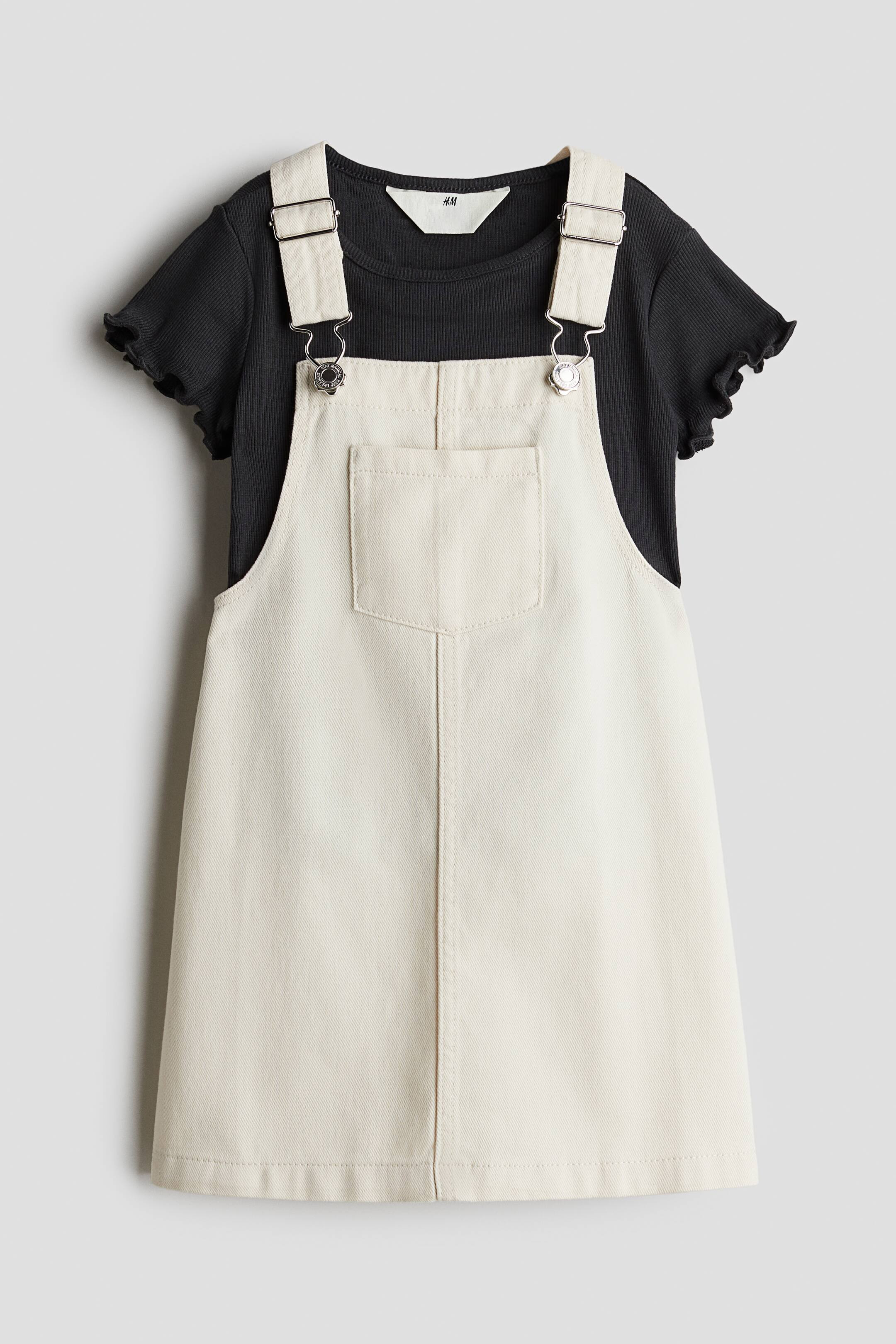 2-piece Cotton Set - Round Neck - Sleeveless - White/black - Kids | H&M US | H&M (US + CA)