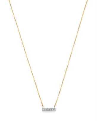 Diamond Bar Pendant Necklace in 14K White & Yellow Gold, 0.02 ct. t.w. - 100% Exclusive | Bloomingdale's (US)
