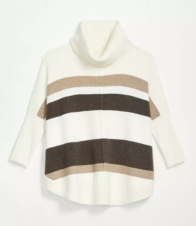 Striped Shirttail Poncho Sweater | LOFT