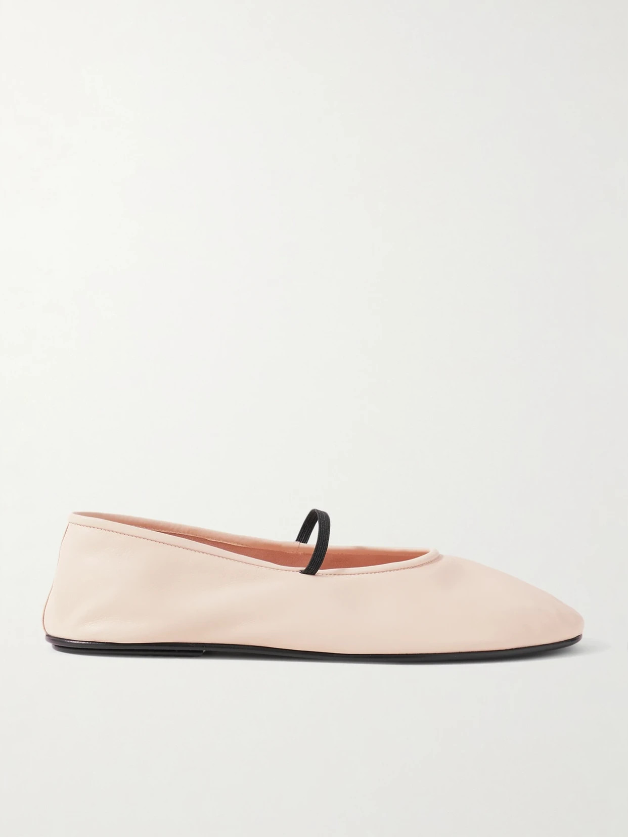 The Row - Elastic Leather Ballet Flats - Ecru | NET-A-PORTER (US)