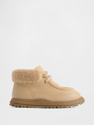 Toddler Vegan Suede Sherpa-Cuff Boots | Gap (US)