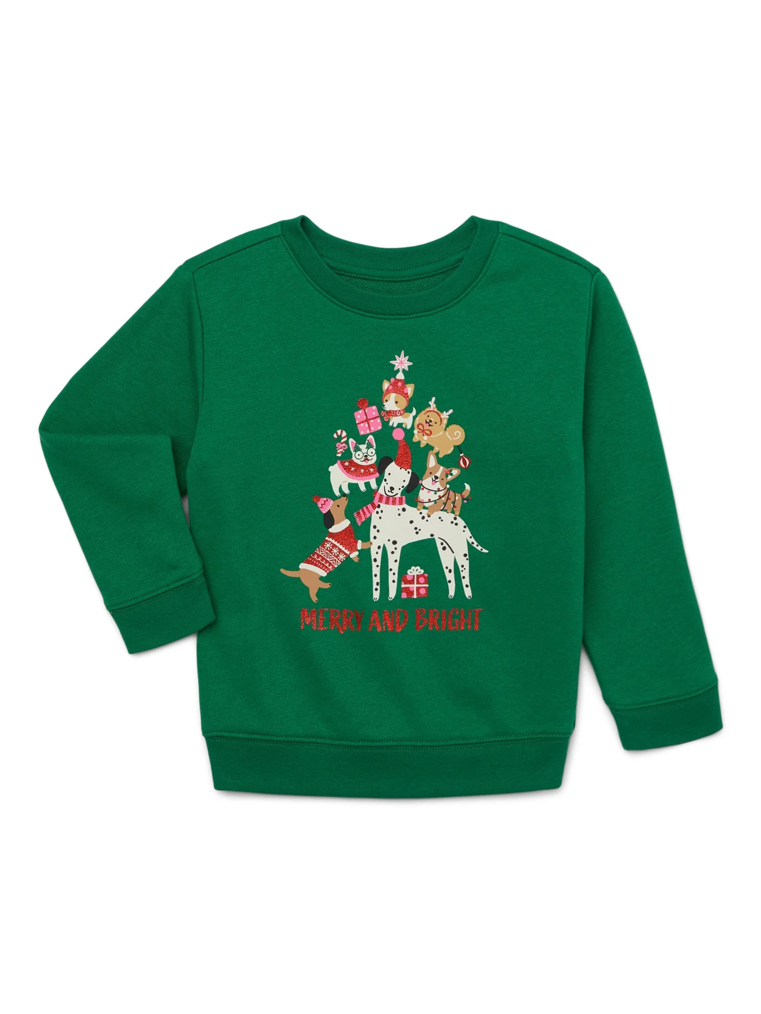 Christmas Toddler Girls’ Sweatshirt with Long Sleeves from Holiday Time, Sizes 12M-5T | Walmart (US)