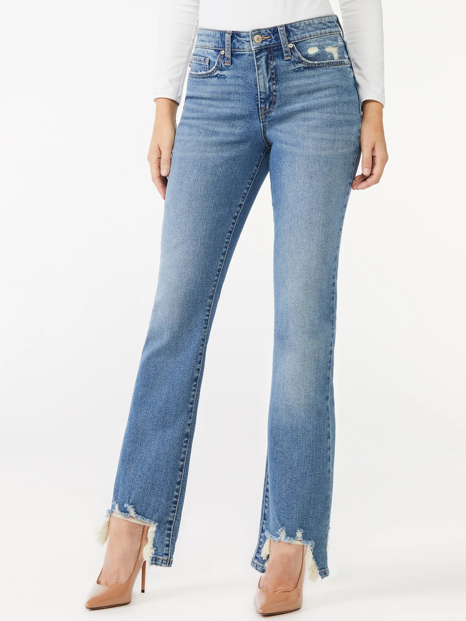 Sofia Jeans by Sofia Vergara Women's Mayra High Rise Kick Crop Flare Jeans - Walmart.com | Walmart (US)