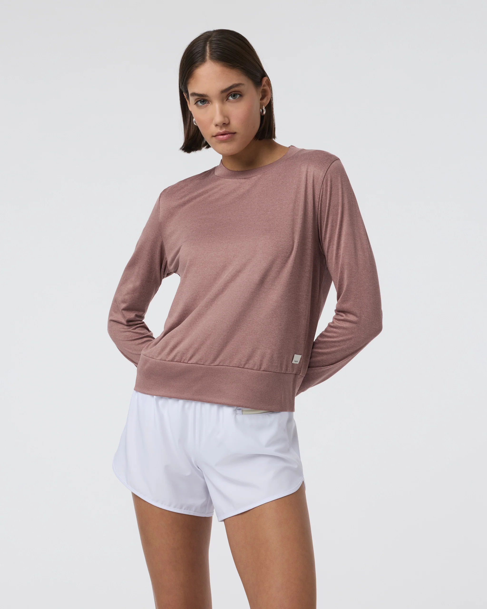 Daydream Crew | Sedona Brown Heather Long Sleeve Top | Vuori | Vuori Clothing (US & Canada)