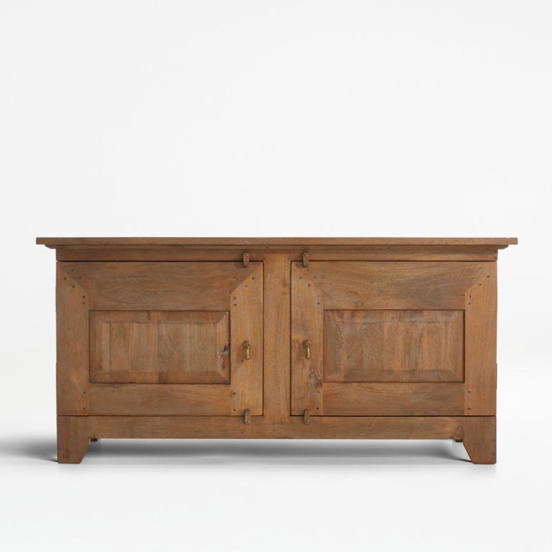 Basque Weathered Light Brown Solid Wood Buffet + Reviews | Crate & Barrel | Crate & Barrel