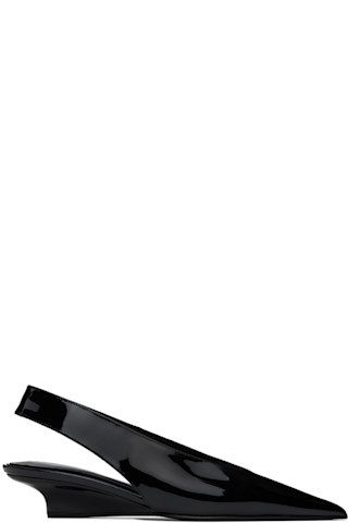 Black 'The Wedge-Heel' Slingback Heels | SSENSE