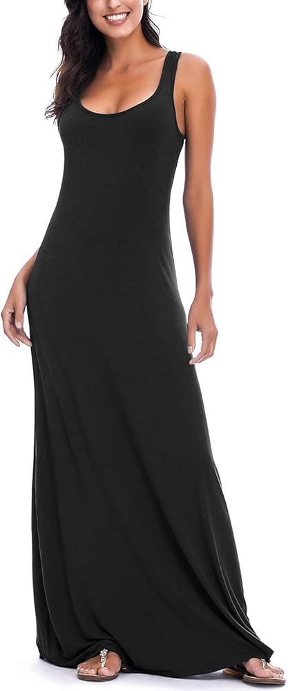 Women's Sexy Tank Top Maxi Long Dress Casual Sleeveless Summer Beach Dress | Amazon (US)