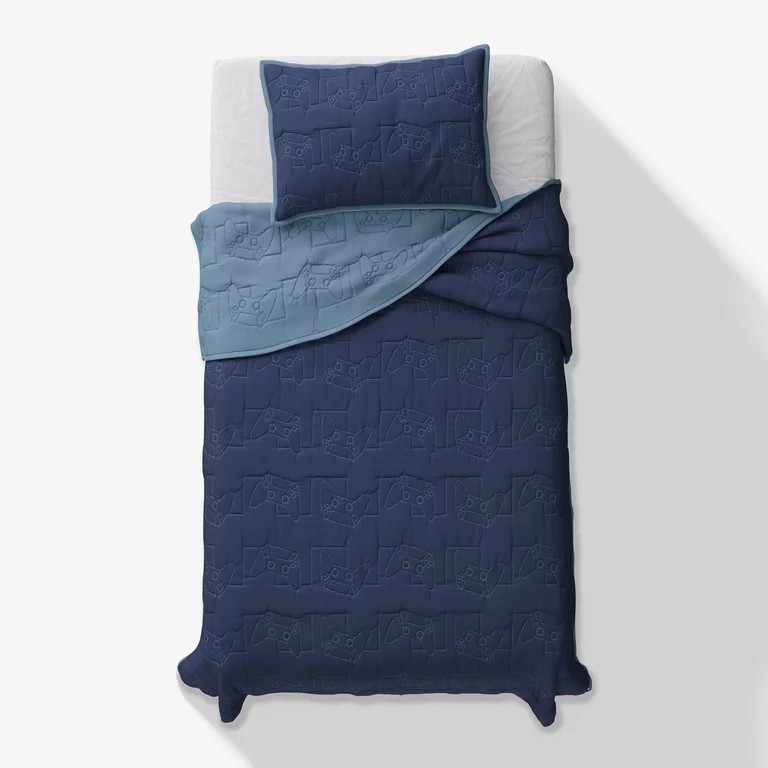 Mainstays Kids Reversible Gamer Stitch Quilt Set, Twin, 2 Pieces - Walmart.com | Walmart (US)