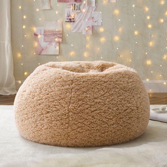 Cloud Faux-Fur Camel Bean Bag Chair | Pottery Barn Teen