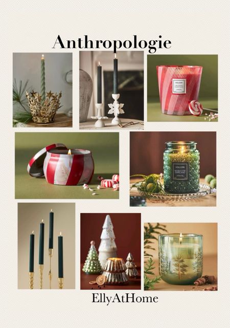 Holiday, Christmas candles from Anthropologie! Shop fragrant, seasonal scents and pretty candleholders, candles. Shop favorites early! Shop more Christmas home decor accessories. 

#LTKHoliday #LTKCyberWeek #LTKsalealert