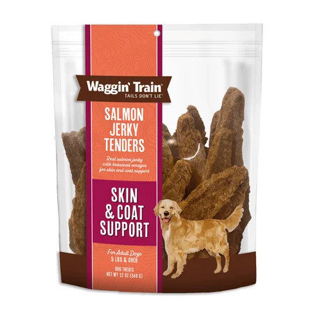 Waggin' Train Salmon Jerky for Skin & Coat Support , Dog Treats, 12oz | Walmart (US)