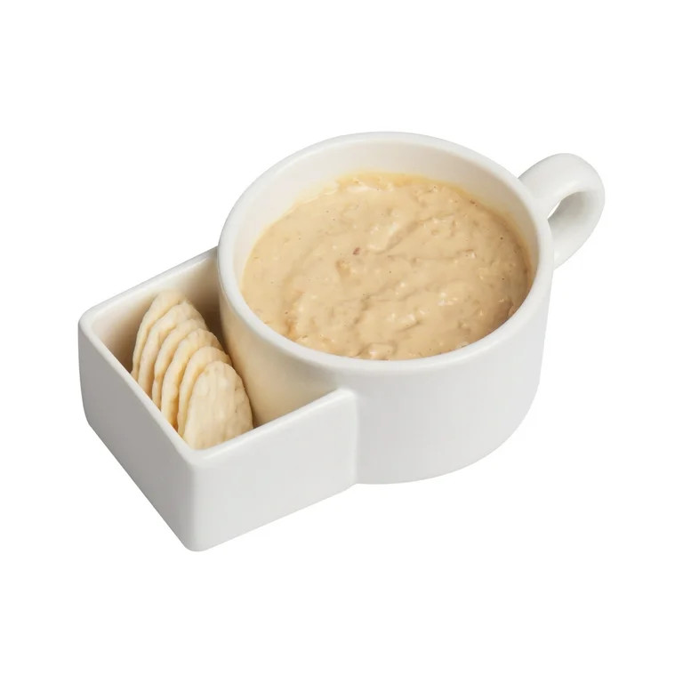 Mind Reader 2 Pack of Ceramic Soup and Crackers Split Cup and Bowl, White | Walmart (US)