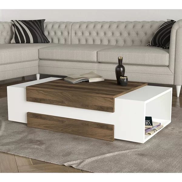Aksha Floor Shelf Coffee Table with Storage | Wayfair North America