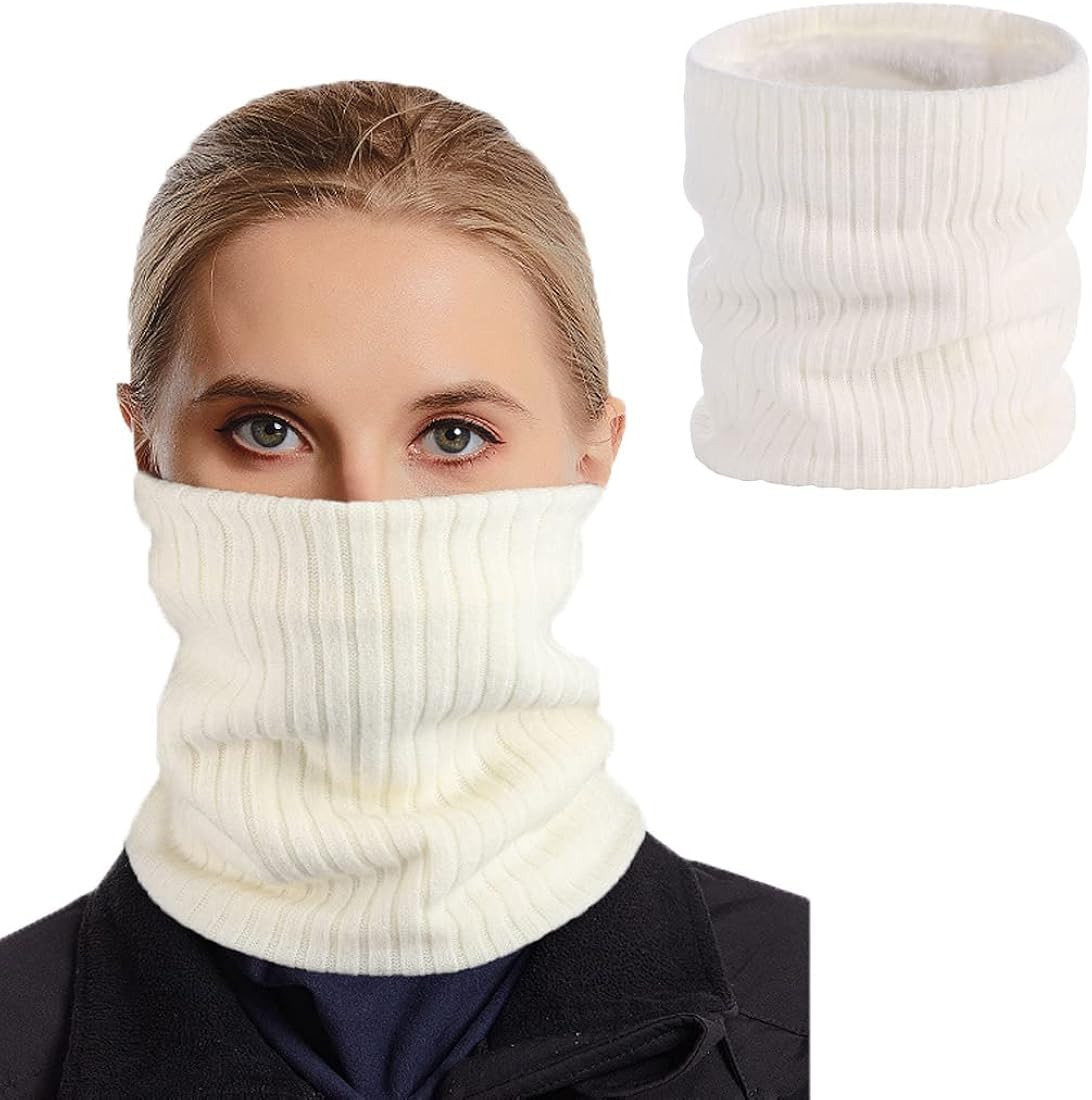 Bounzhi Winter Neck Warmer Cold Weather Neck Gaiter Face Mask Knit Fleece for Men and Women Hikin... | Amazon (US)