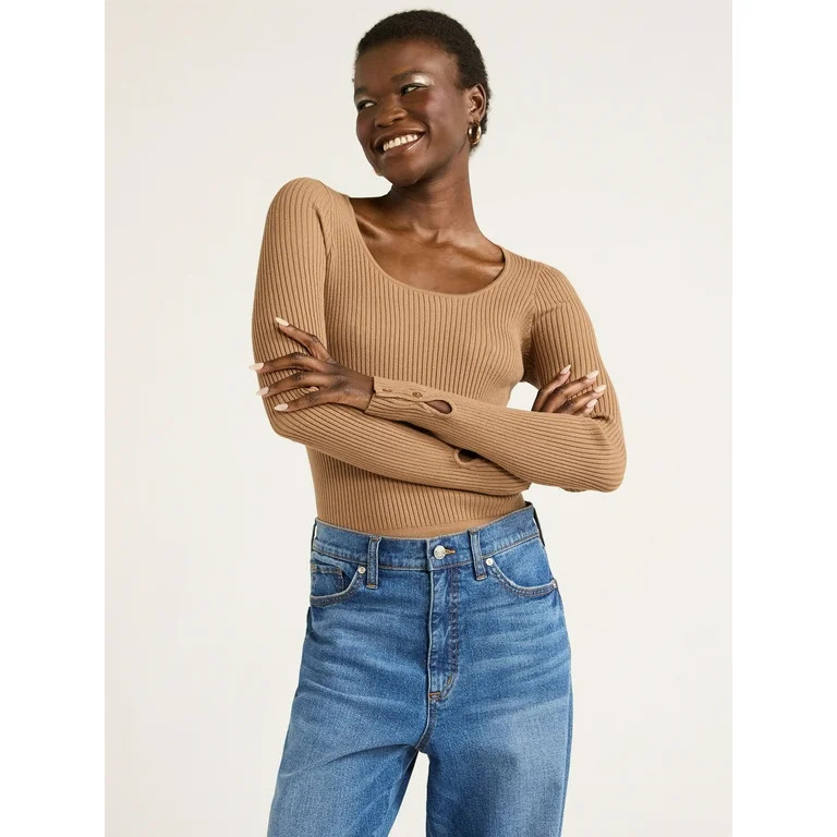 Scoop Women's Scoop Neck Bodysuit, Sizes XS-XXL | Walmart (US)