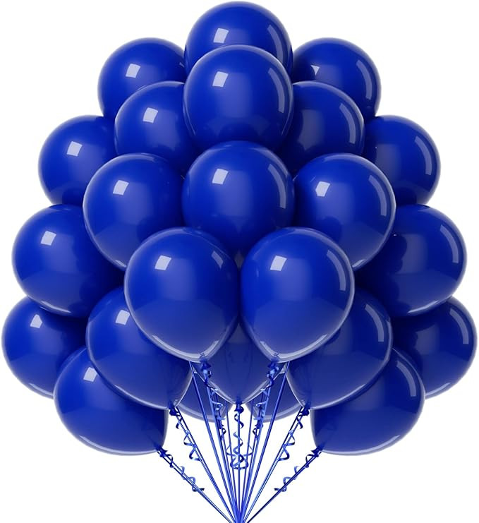 FOTIOMRG Royal Blue Balloons 12 inch, 50 Pack Royal Blue Latex Party Balloons Helium Quality for ... | Amazon (US)